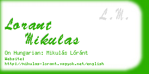 lorant mikulas business card