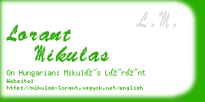 lorant mikulas business card